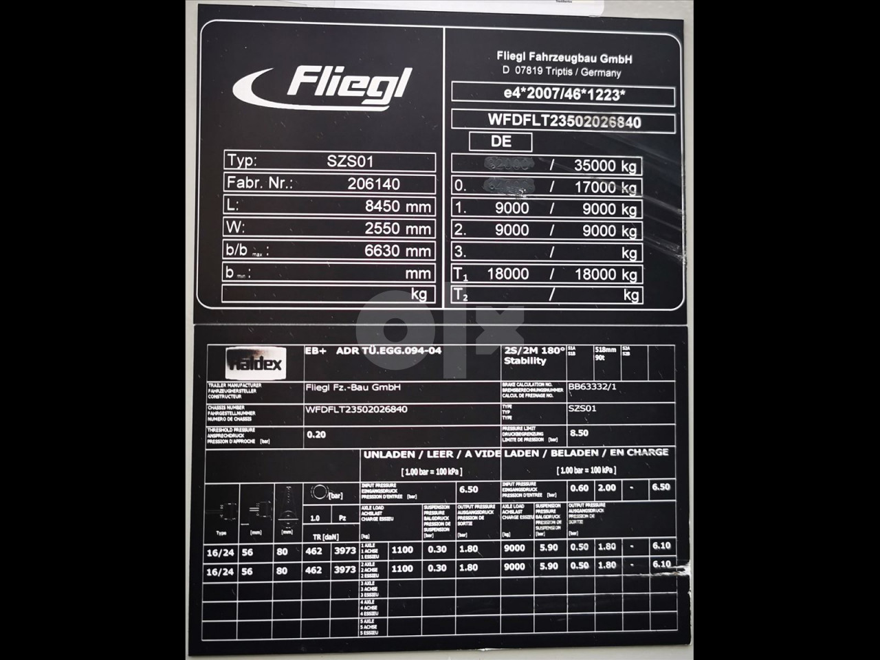 Fliegl SZS01 (411) -  - POLUPRIKOLICA 2 OSOVINE / KIPA