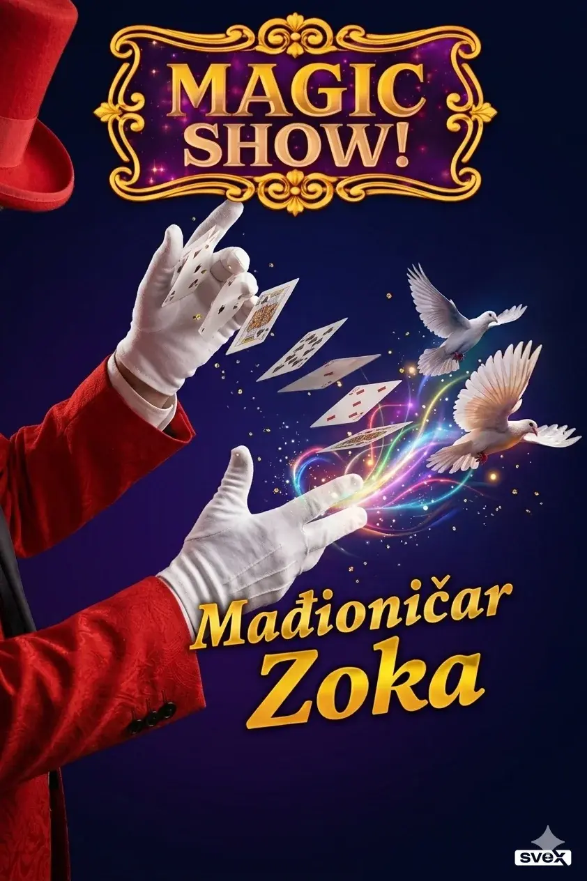 Madjionicar Zoka izvodi madjionicarske predstave i drzi Magic Shop kao i Skolu za madjionicare svih uzrasta