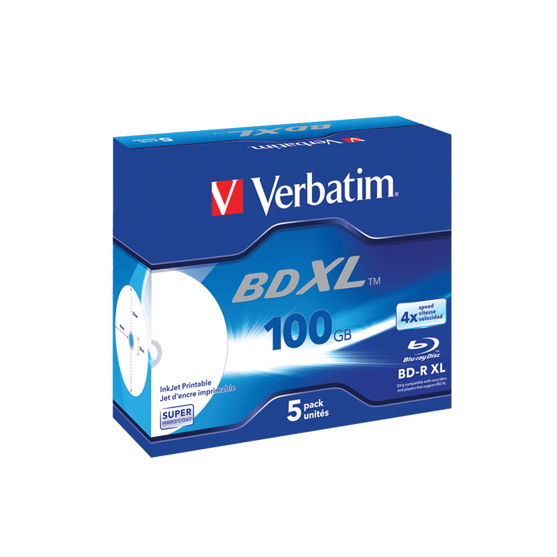 Verbatim BD-R XL Blu-ray 100GB 4x, inkjet, 5/1, jewel