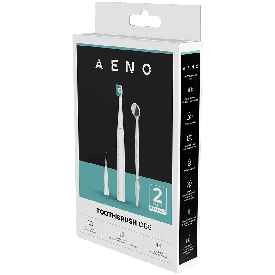 AENO Sonic Electric toothbrush, DB8: White, 3modes, 3 brush heads