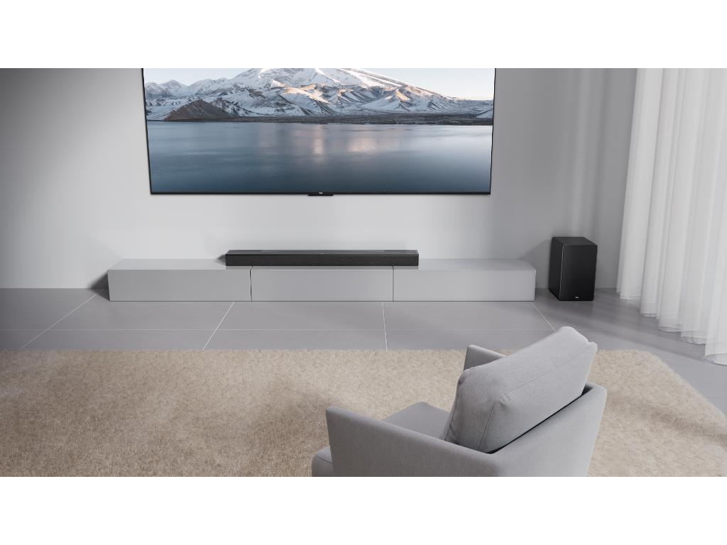 TCL Soundbar Q75HE; Wireless SW DTS:X Dolby Atmos; 620W 96dB AI