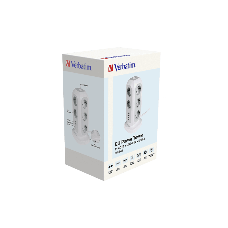 Verbatim Produžni kabel, 11AC, 2x USB-C, 2x USB-A, EU