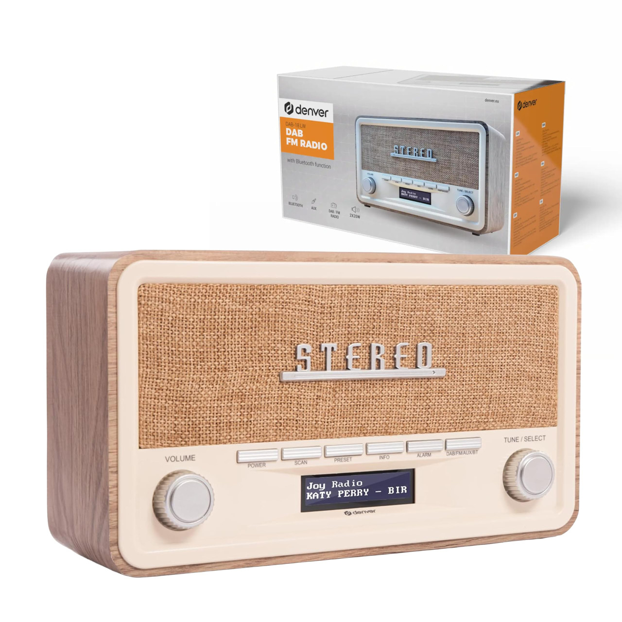 Digitalni radio Denver DAB-18 Light Wood