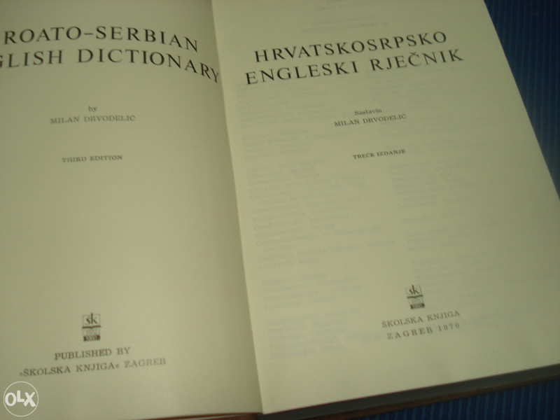Hrvatsko srpsko engleski rječnik