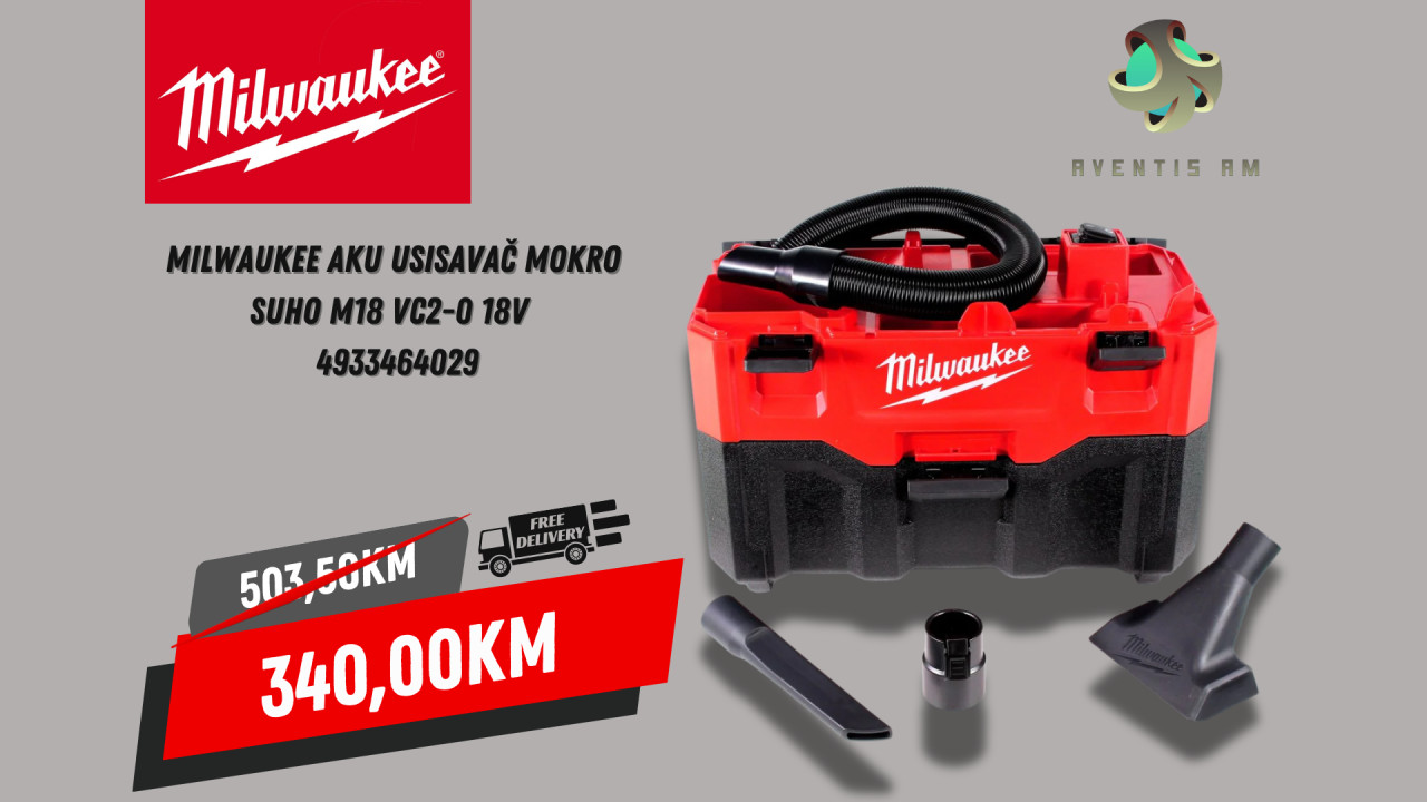 MILWAUKEE AKU USISAVAČ MOKRO SUHO M18 VC2-0 18V 4933464029
