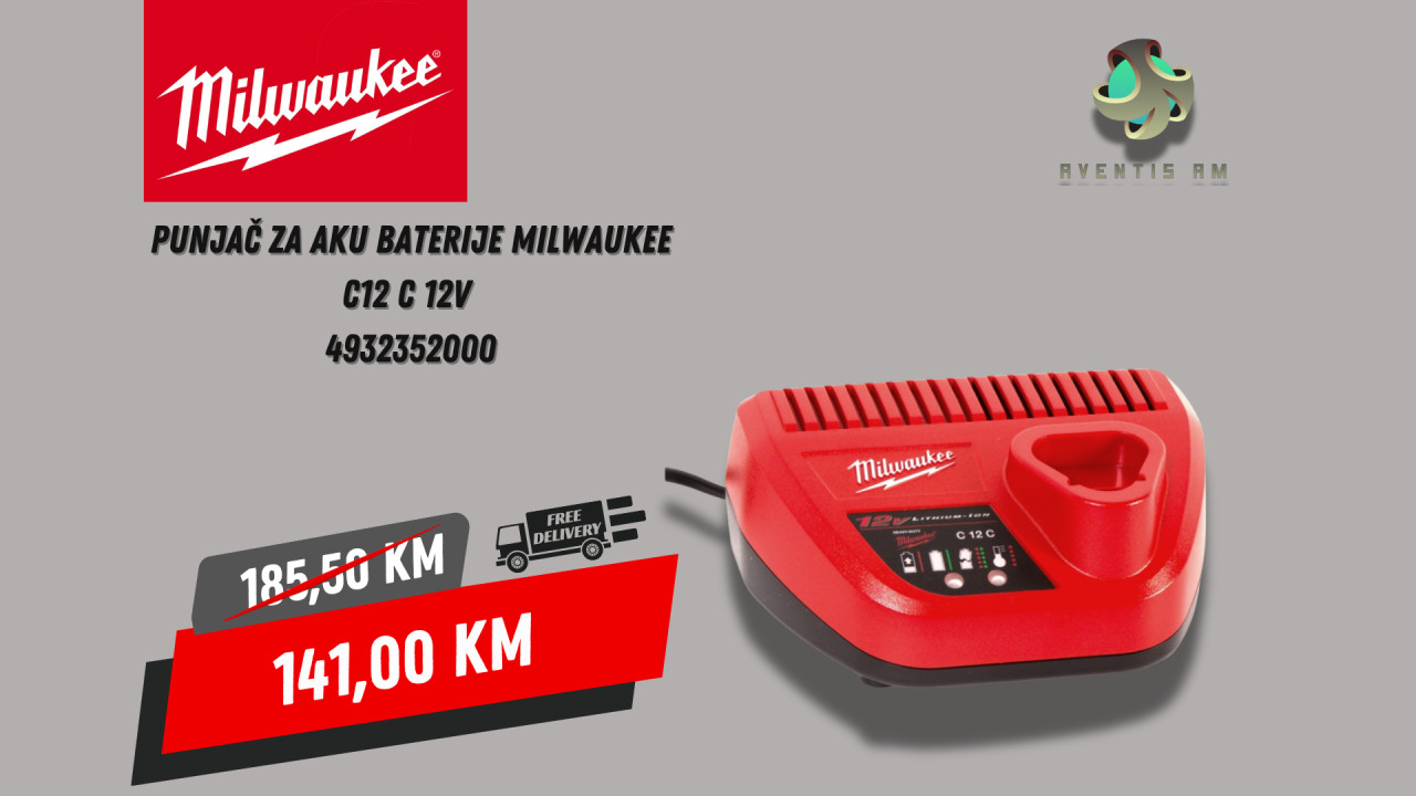 Milwaukee Punjač za aku baterije C12 C 12V 4932352000