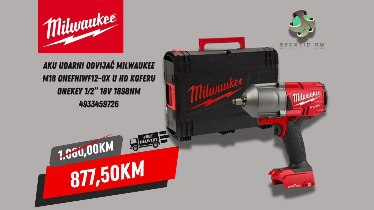 Milwaukee Aku udarni odvijač M18 ONEFHIWF120X u HD 1898Nm
