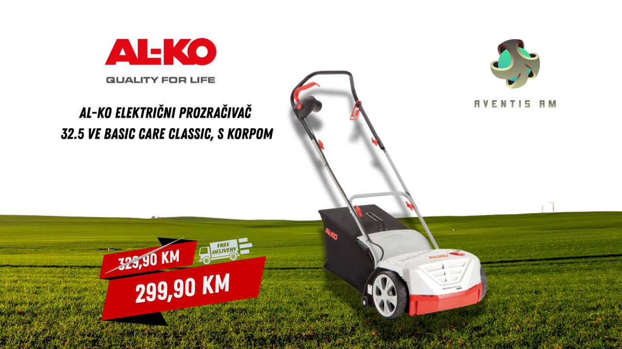 AL-KO električni prozračivač 32.5 VE Basic Care Classic, s korpom
