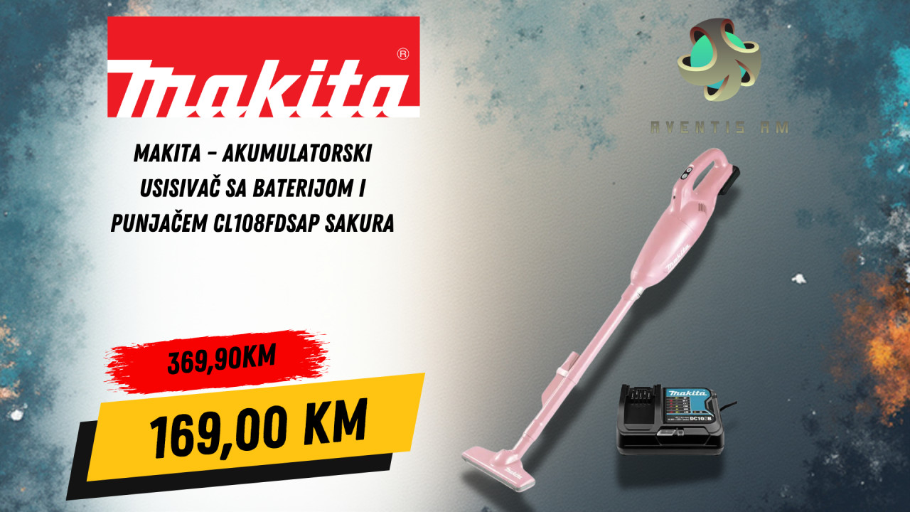 Makita Aku usisivač sa baterijom i punjačem CL108FDSAP SAKURA
