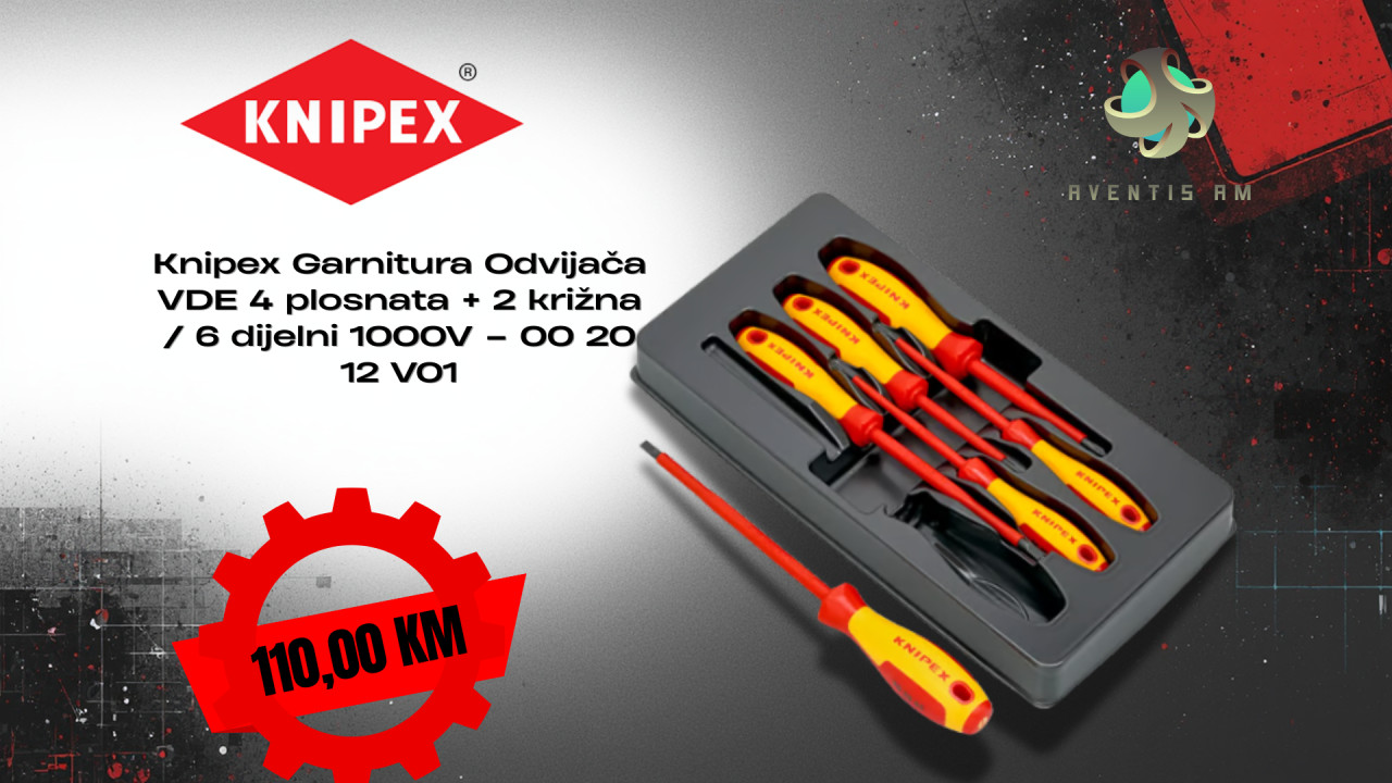 Knipex Garnitura Odvijača VDE 6 dijelni 1000V 00 20 12 V01