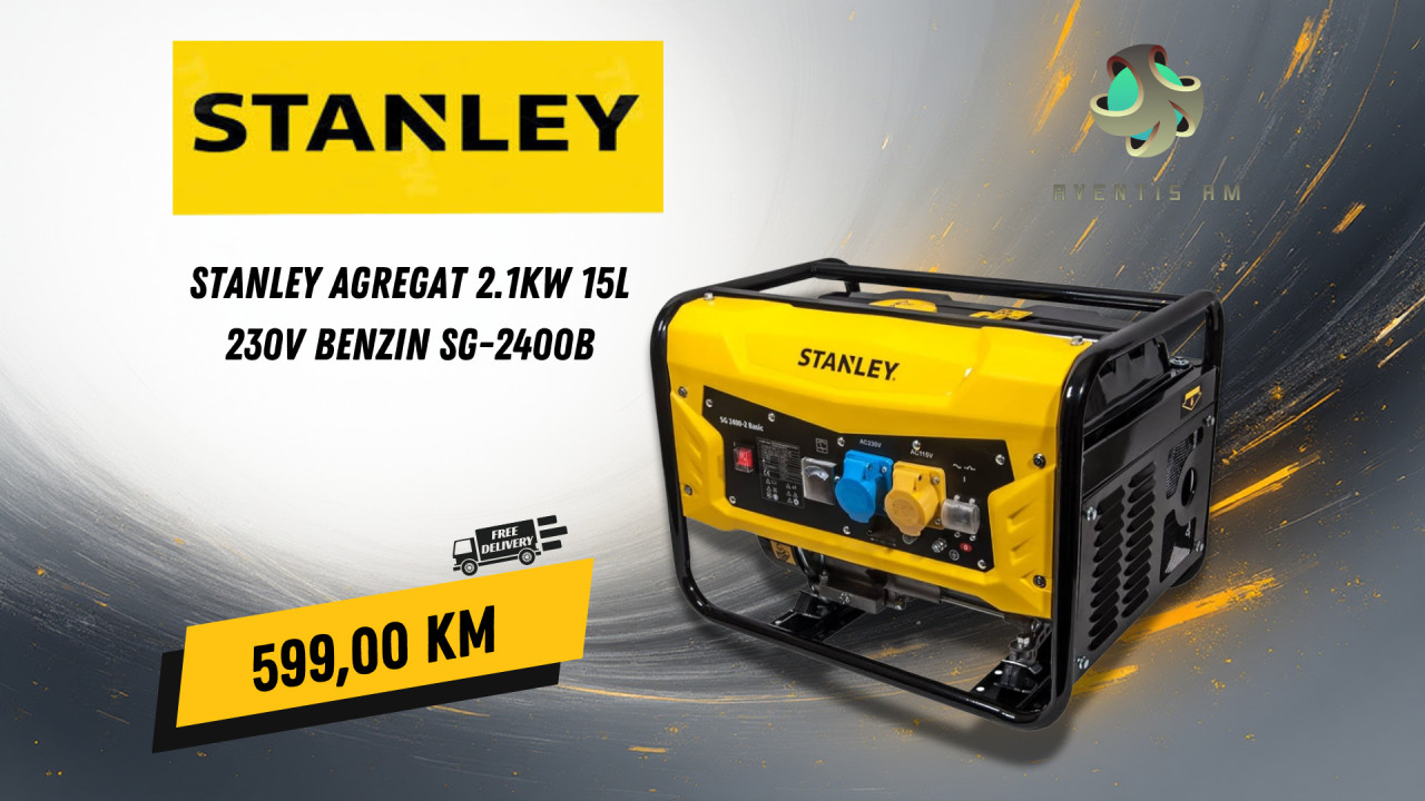 STANLEY Agregat 2.1kW 15l 230V benzin SG-2400B