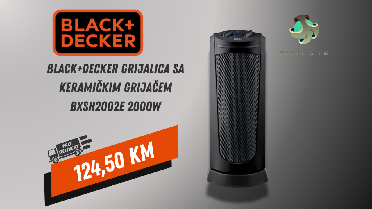 Black+Decker grijalica sa keramičkim grijačem BXSH2002E 2000W