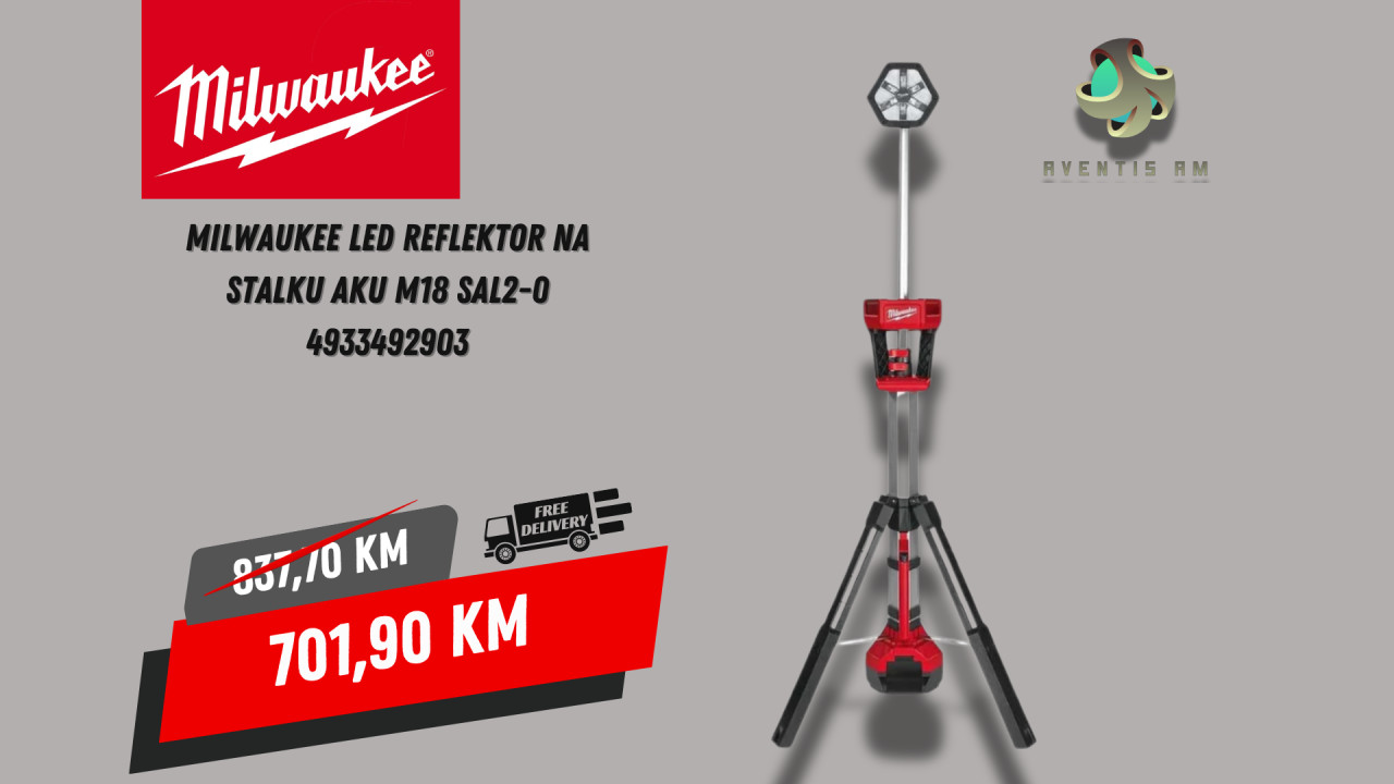 Milwaukee LED REFLEKTOR NA STALKU AKU M18 SAL2-0 4933492903