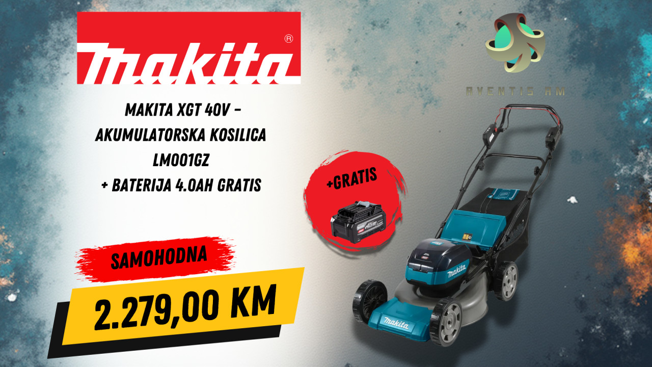 Makita XGT 40V Aku kosilica LM001GZ + BATERIJA 4.0aH GRATIS