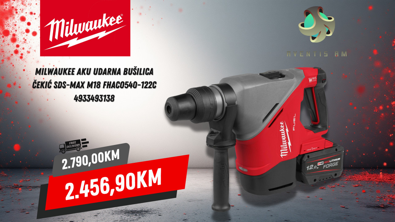 Milwaukee AKU UDARNA BUŠILICA SDS-MAX M18 FHACO540122C 4933493138