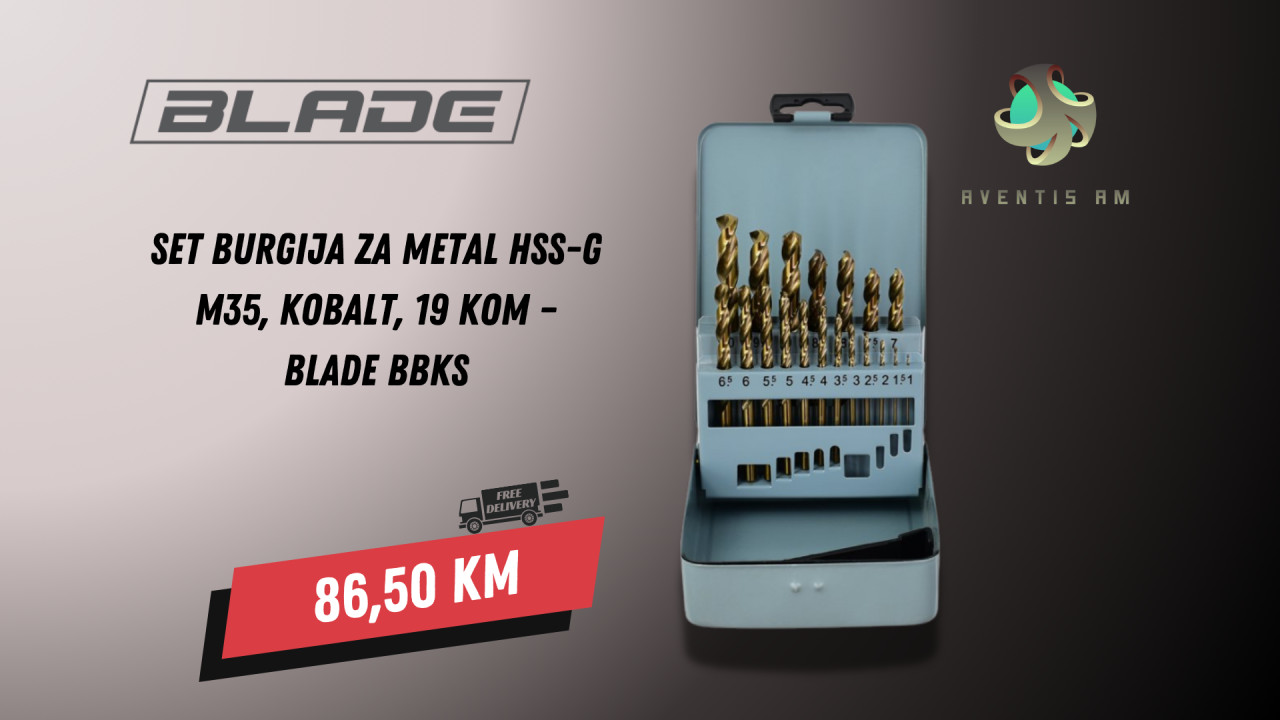 Set burgija za metal HSS-G kobalt 19 kom BLADE BBKS