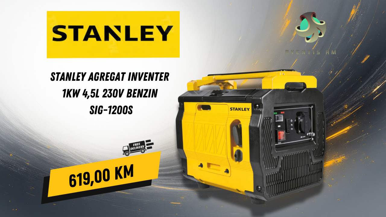 STANLEY Agregat inventer 1kW 4,5L 230V benzin SIG-1200S