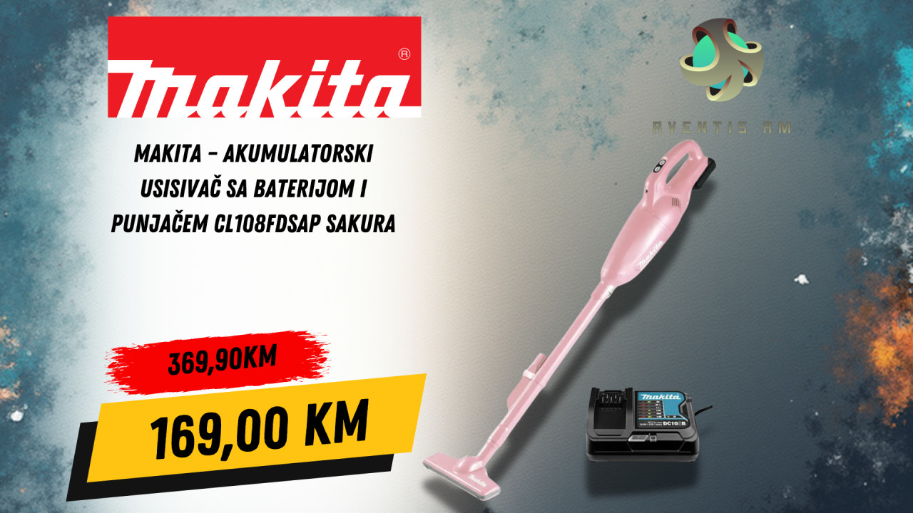 Makita Aku usisivač sa baterijom i punjačem CL108FDSAP SAKURA