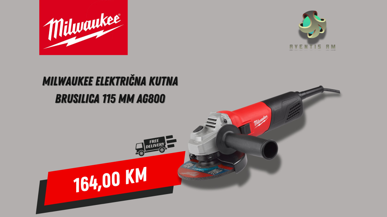 Milwaukee električna kutna brusilica 115 mm AG800