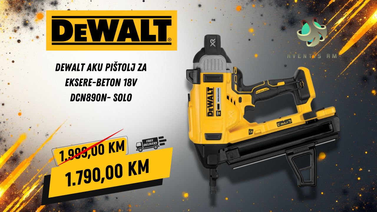 DeWalt aku pištolj za eksere-beton 18V DCN890N- Solo