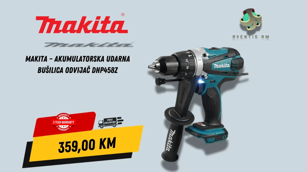 Makita Akumulatorska udarna bušilica odvijač DHP458Z