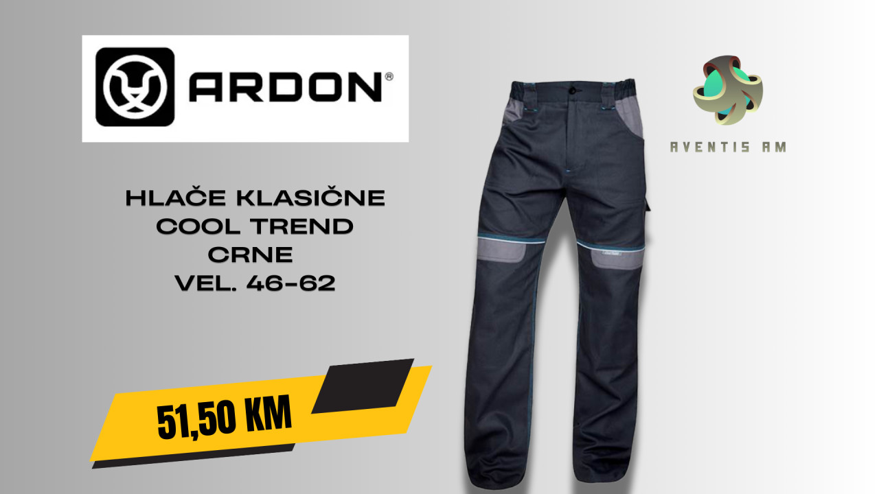 HLAČE KLASIČNE COOL TREND CRNE VEL. 46-62