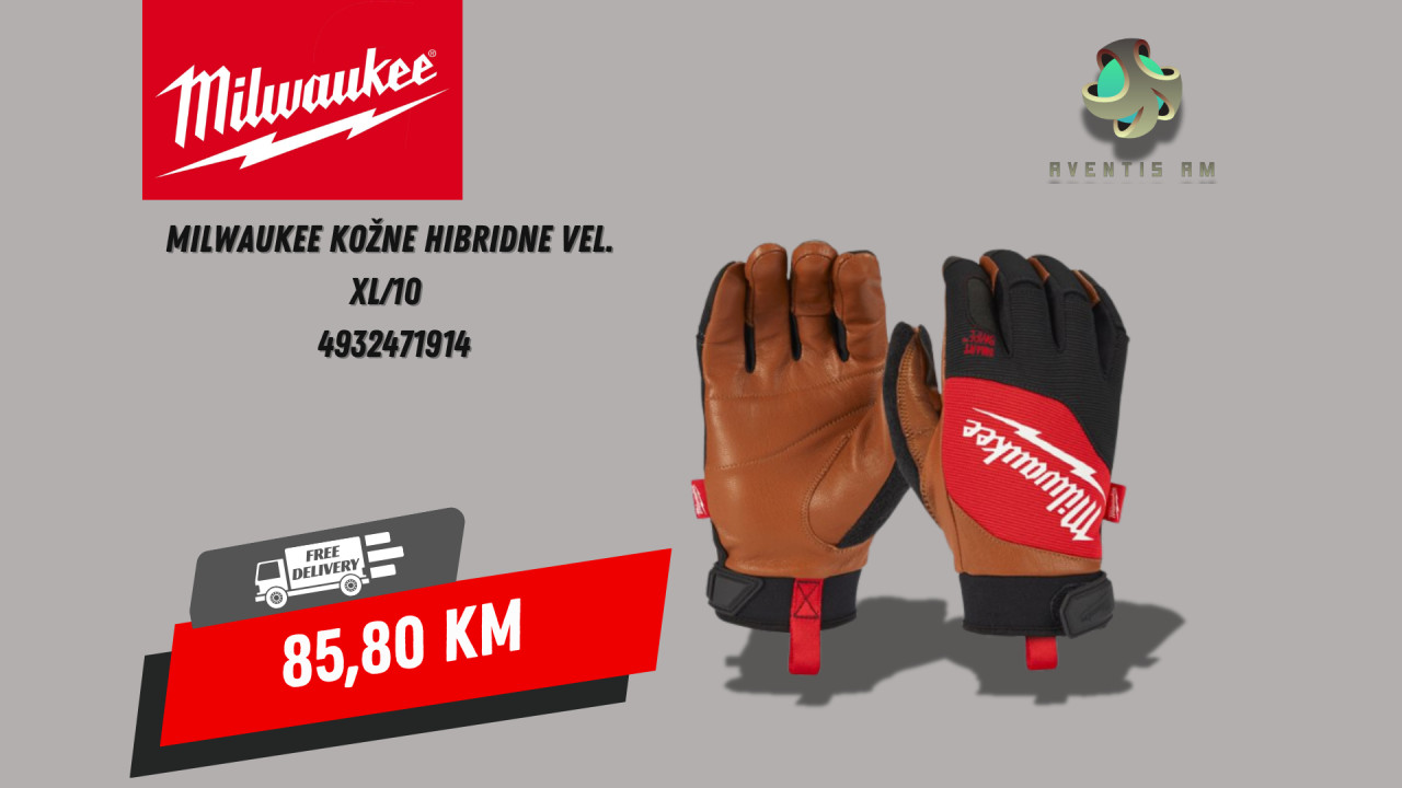 Milwaukee kožne rukavice hibridne Vel. XL/10 4932471914