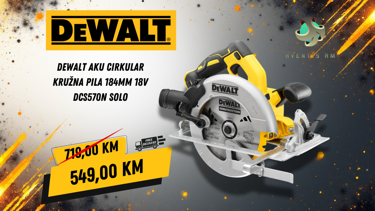 DeWalt aku cirkular kružna pila 184mm 18V DCS570N Solo