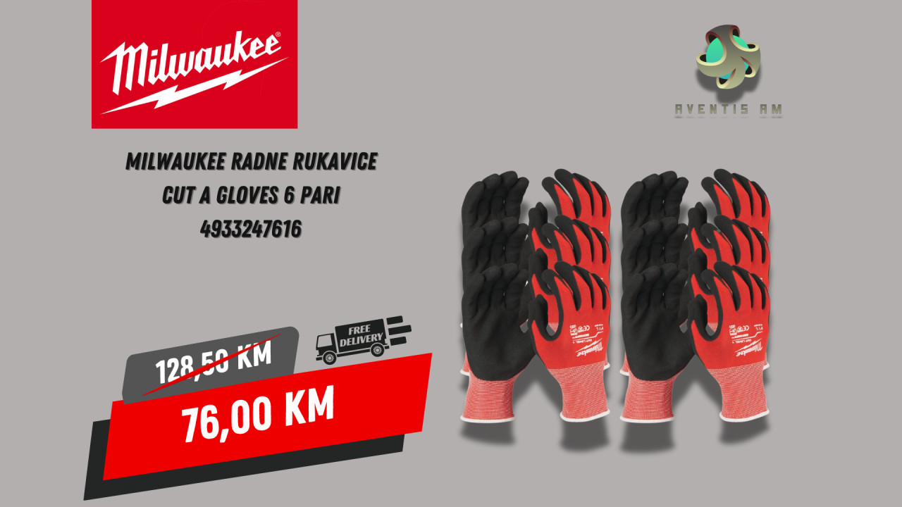 Milwaukee RADNE RUKAVICE cut a gloves 6 pari 4933247616