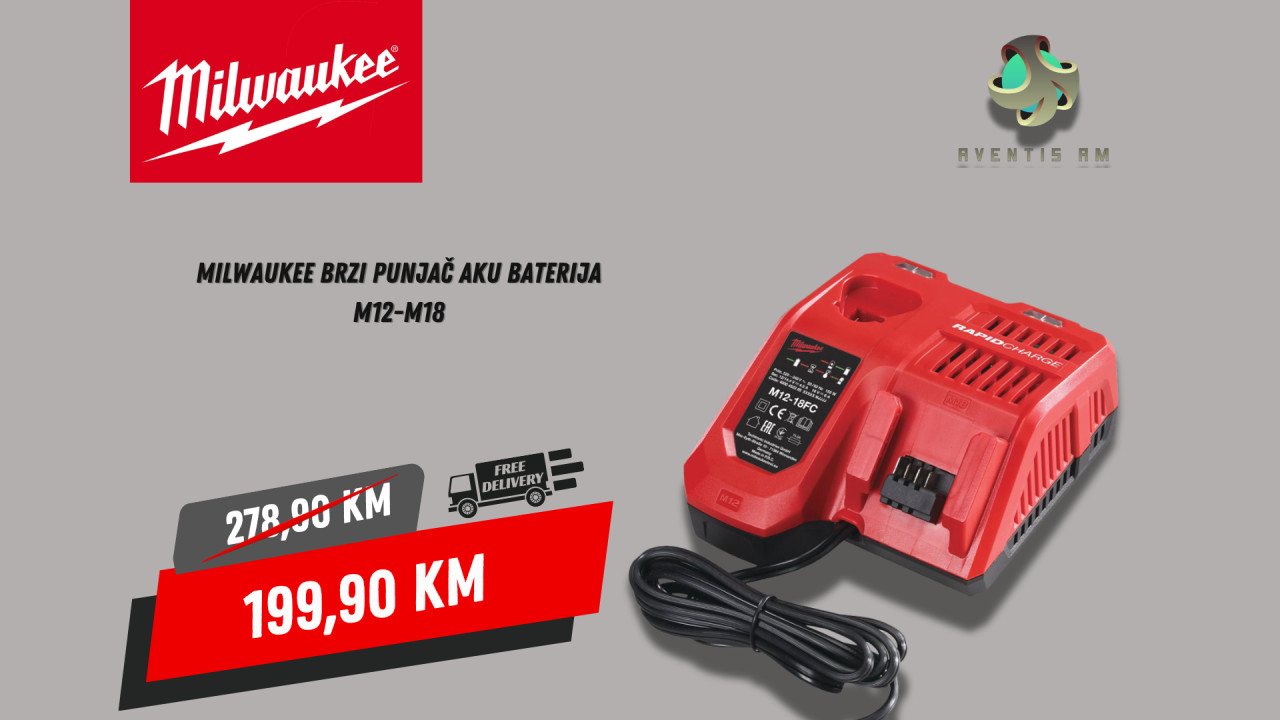 Milwaukee brzi punjač aku baterija M12-M18