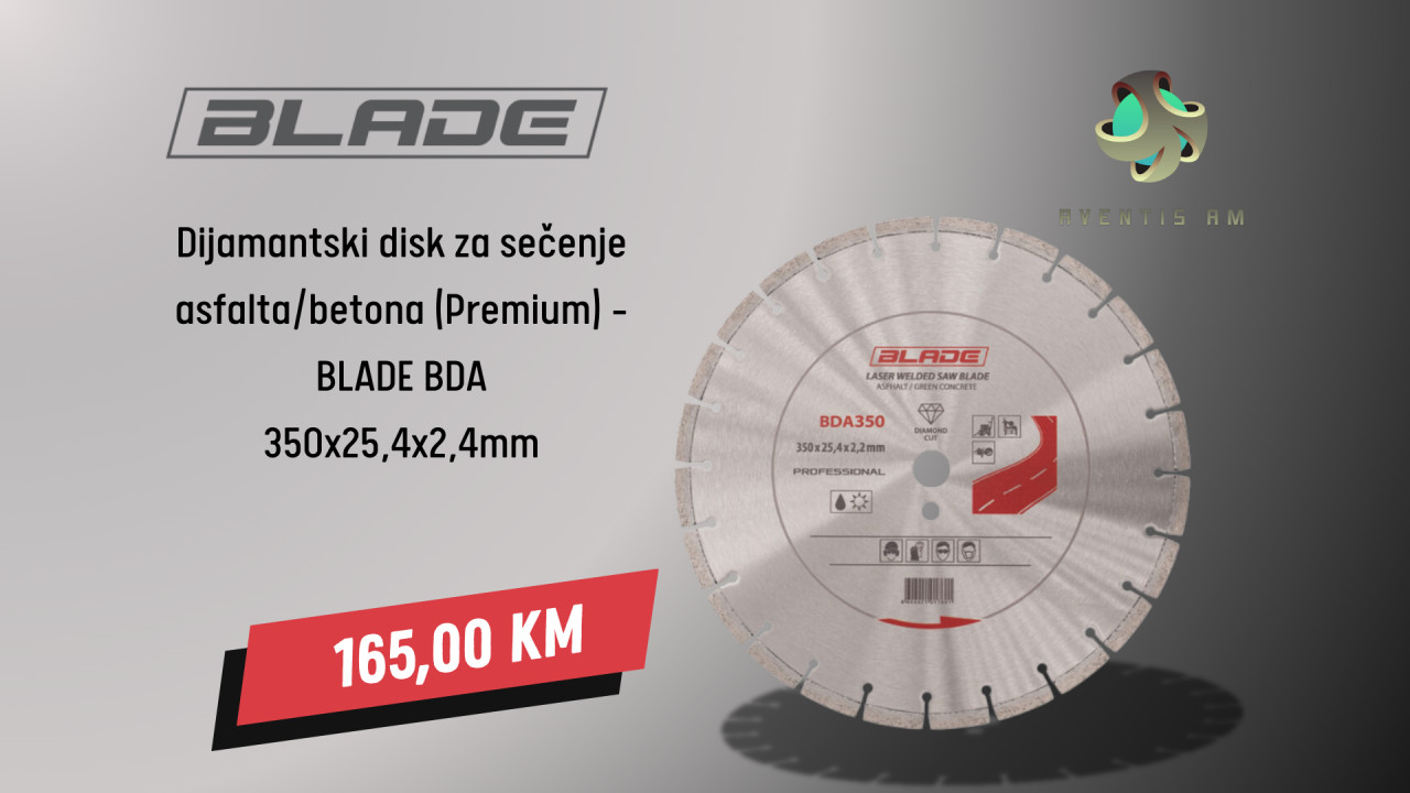 Dijamantski disk za sječenje asfalta/betona BLADE BDA350