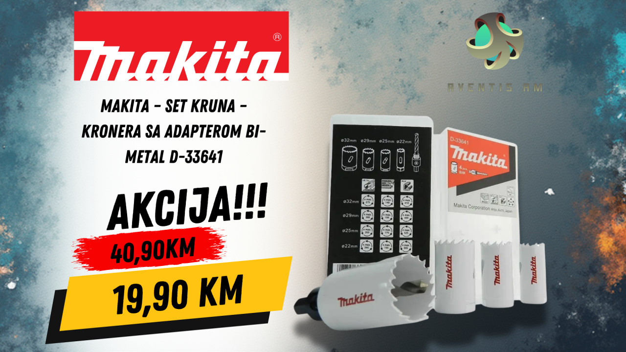 Makita Set kruna kronera sa adapterom Bi-Metal D-33641
