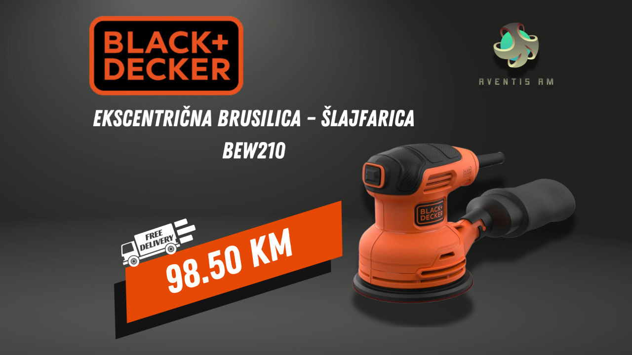 Black Decker rotaciona ekscentrična šlajfarica BEW210