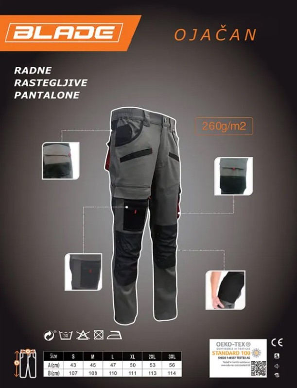 Radne pantalone strech BLADE BWP-02 vel. M-XXXL