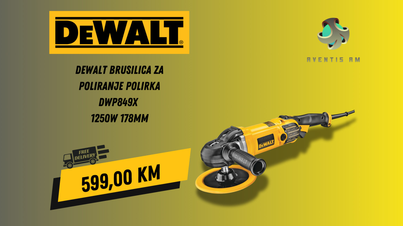 DeWALT brusilica za poliranje polirka DWP849X 1250W 178mm