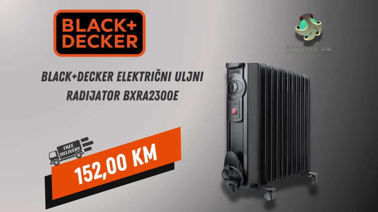 BLACK+DECKER Električni uljni radijator BXRA2300E