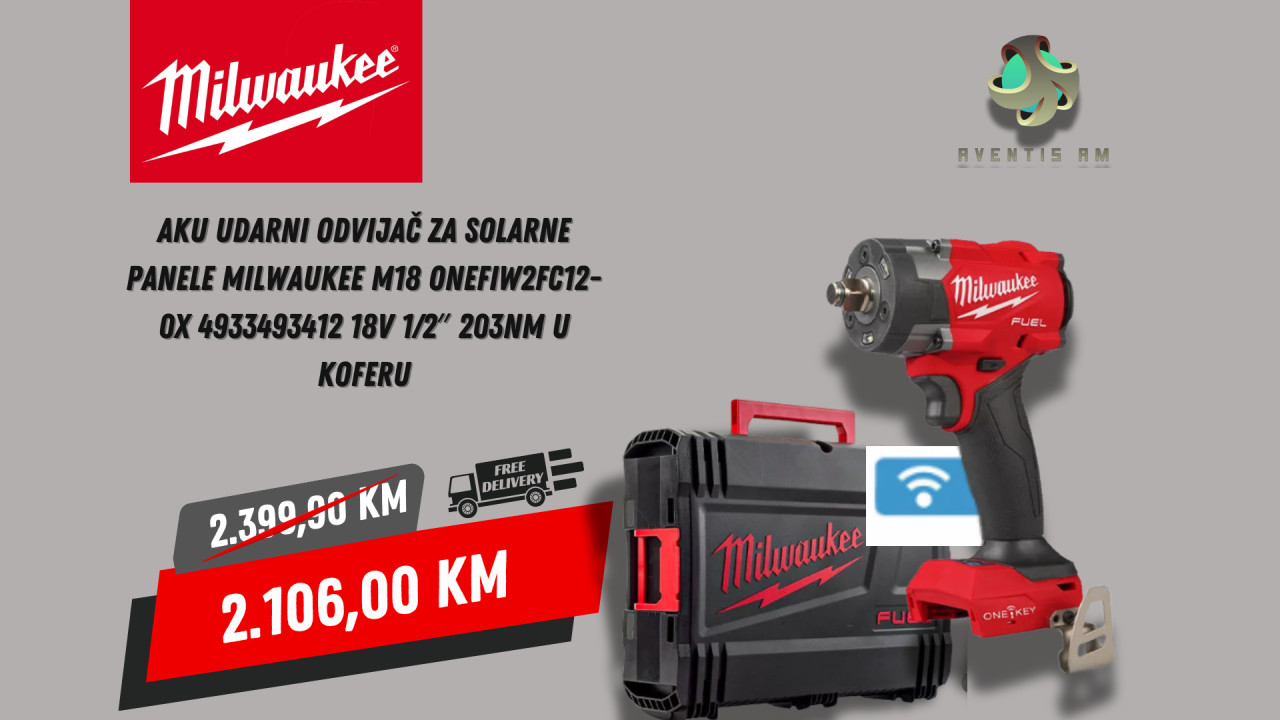 Aku udarni odvijač za solarne panele Milwaukee M18