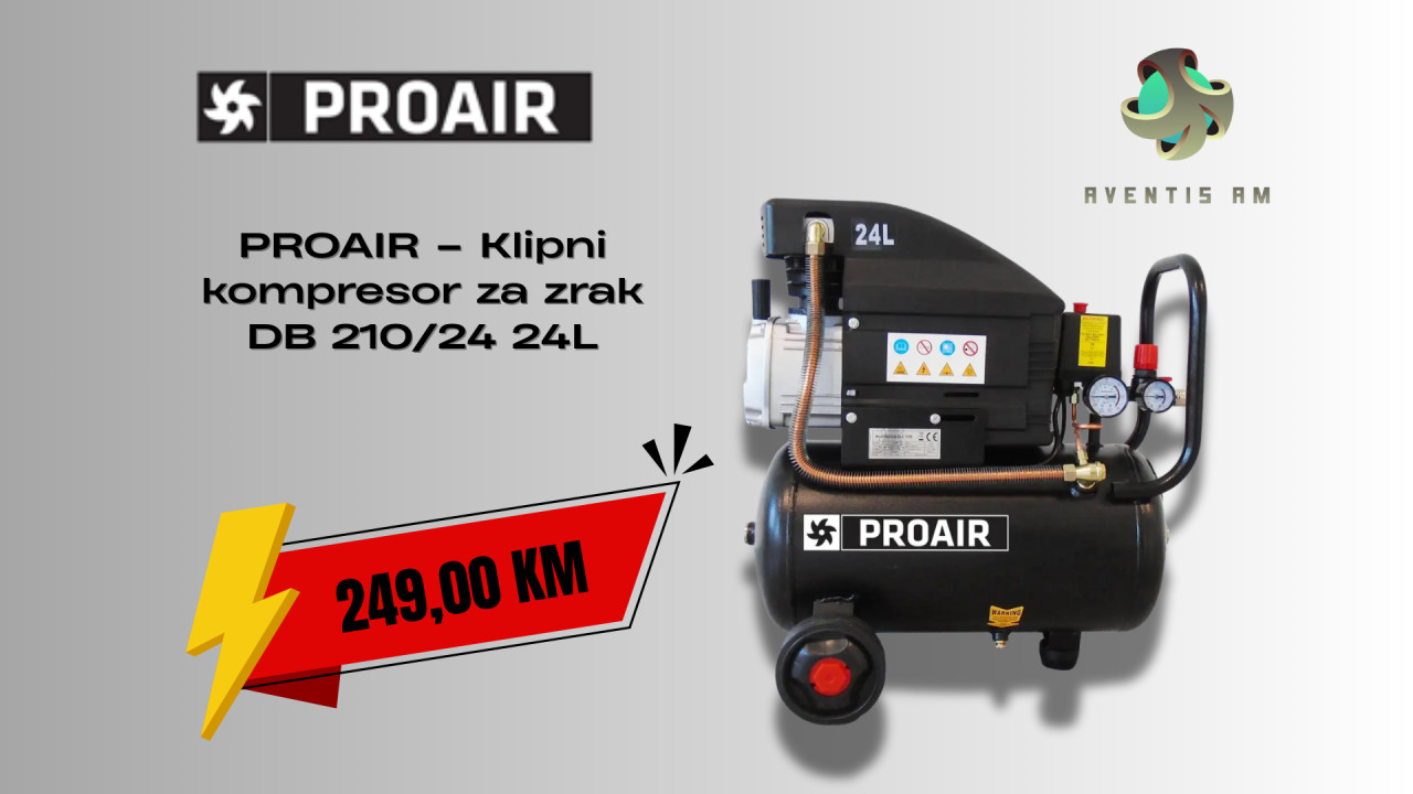 Proair Klipni kompresor za zrak DB 210/24 24L