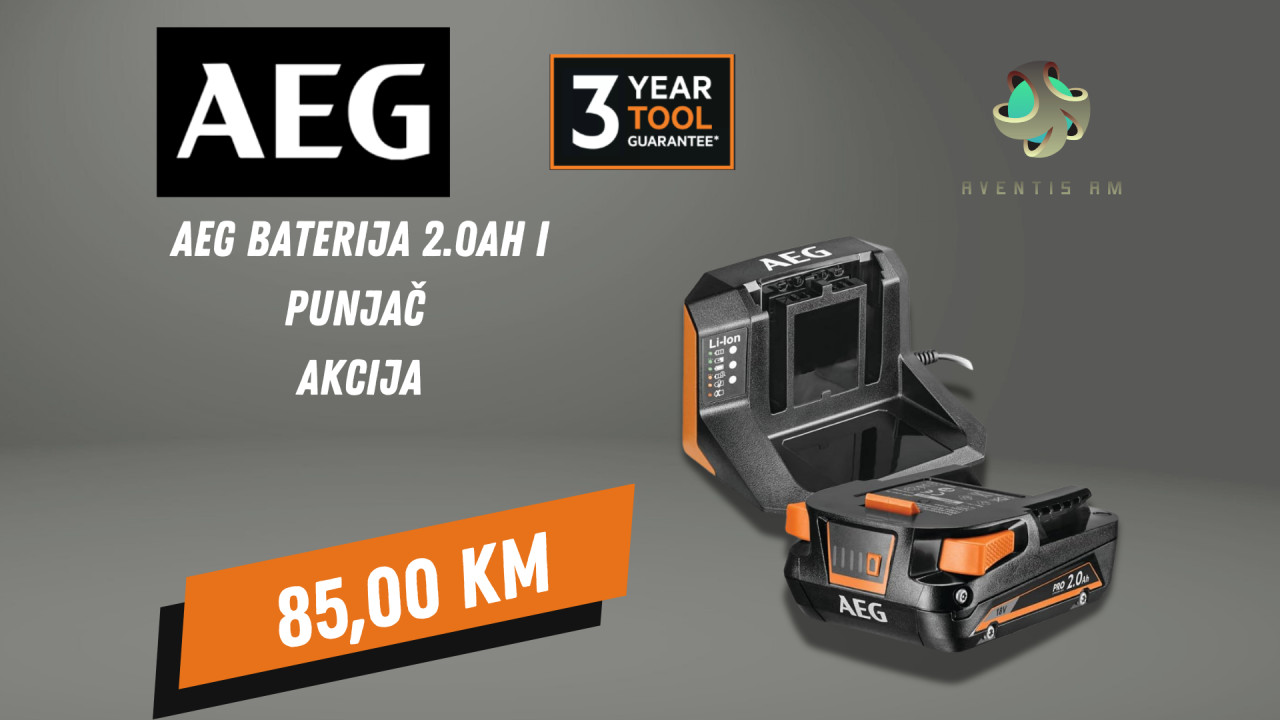 AEG SET BATERIJA 2.0Ah I PUNJAC