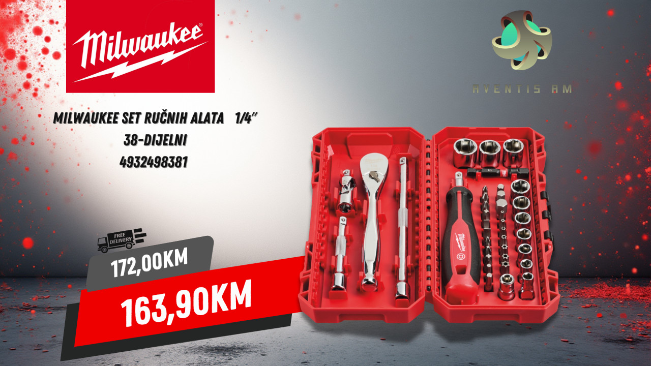 Milwaukee Set ručnih alata 1/4 38 dijelni 4932498381