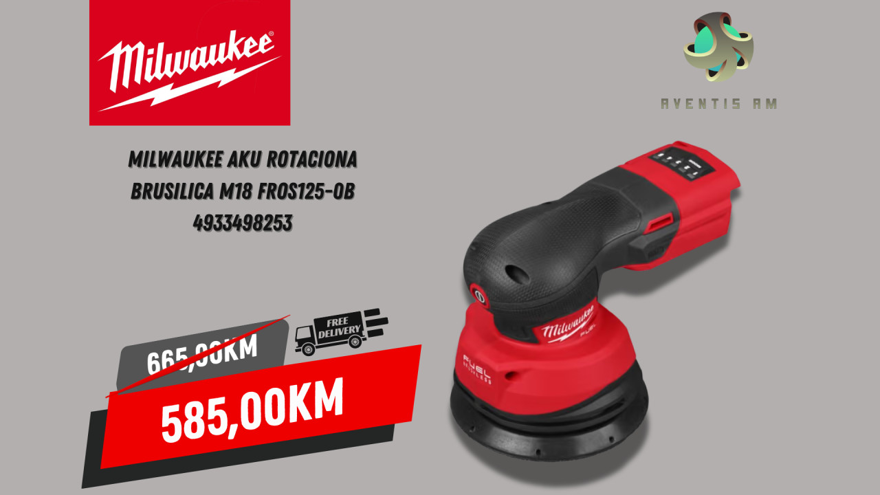 MILWAUKEE Aku rotaciona brusilica m18 FROS125-0B 4933498253