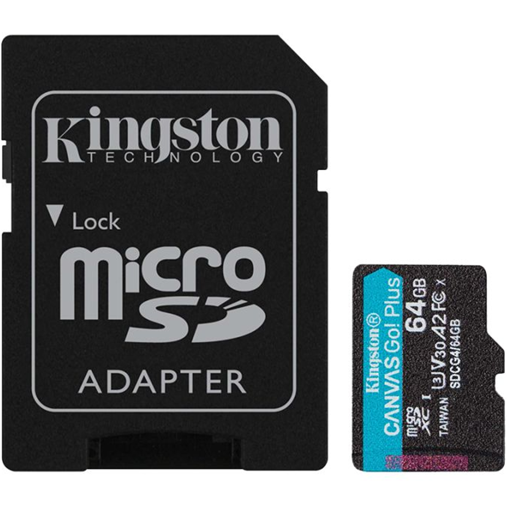KINGSTON micro SD 64GB U3,V30 CanvasGoPlus 200mb/s