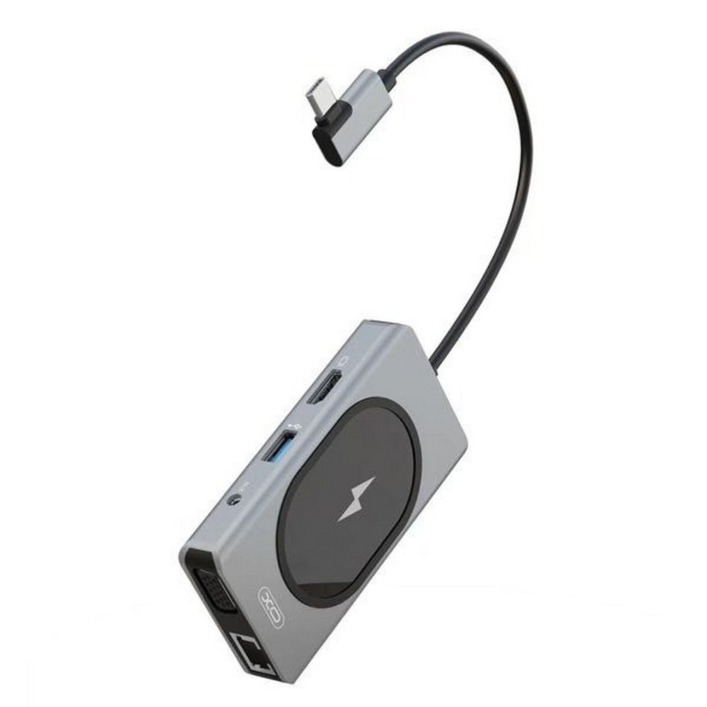 XO HUB007 9 in 1 docking station sa wireless punjačem Sivi