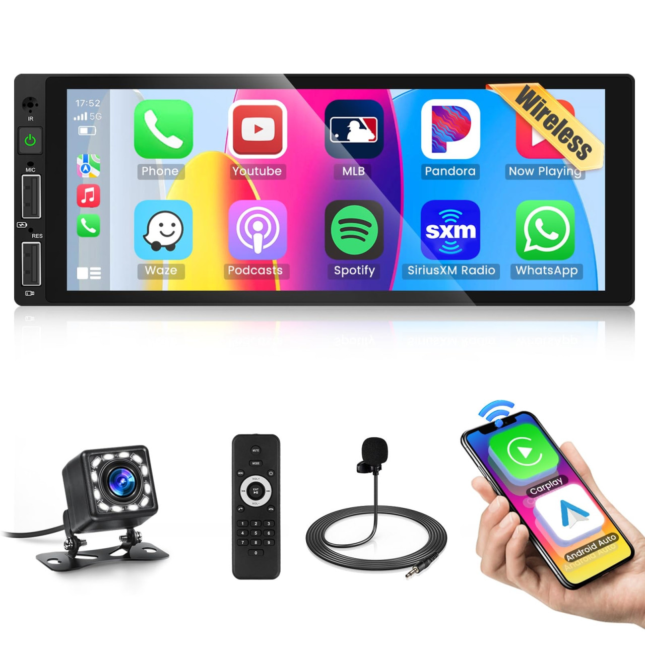 Android Multimedija 6.9 incha Audi Golf 2 1Din 19cm sirina 2+32gb