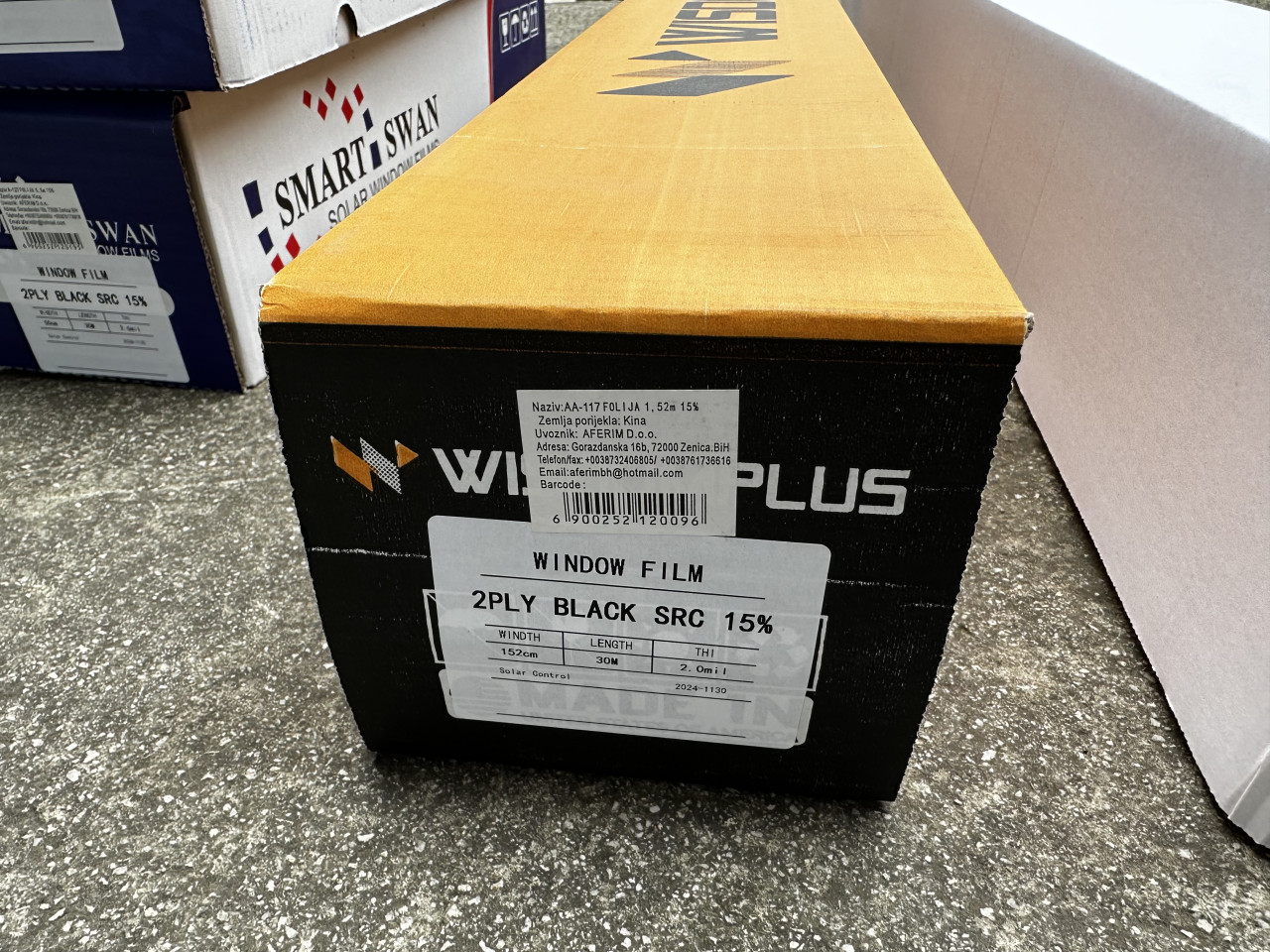 Auto folije crne za stakla 0.5m 1m 1.52m WisdomPlus