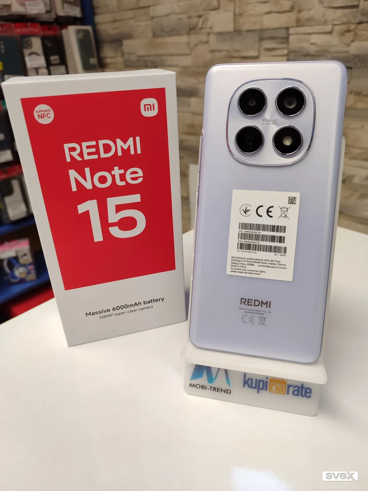 Xiaomi Redmi Note 15, 6000mAh baterija, 256GB memorija