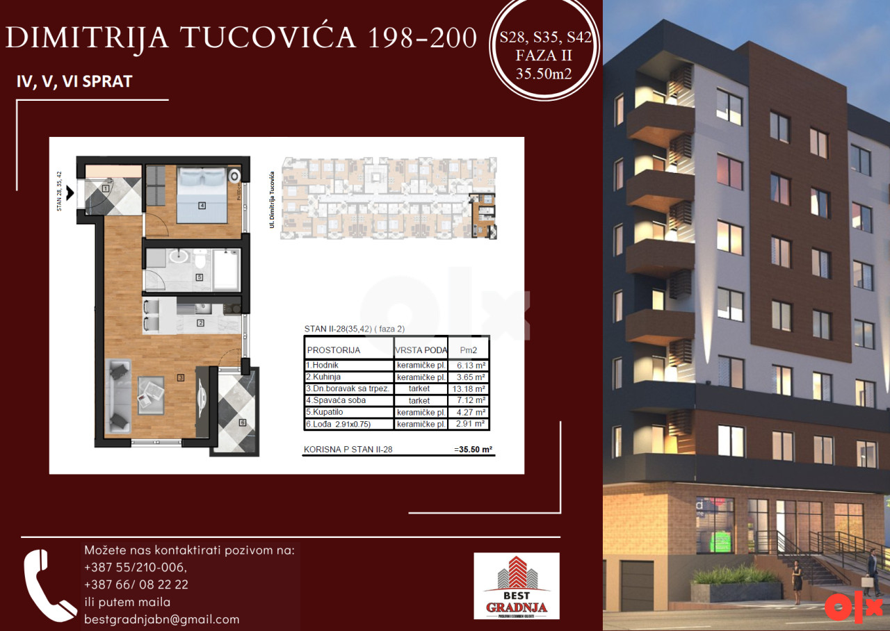 Stan Bijeljina 35.50m2