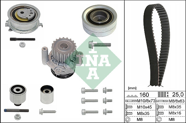 Set zupčastog remenja +vodena pumpa passat 7, golf 6 1.6-2.0 tdi