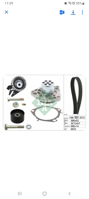 Set zupčastog remena+vodena pumpa opel vectra C