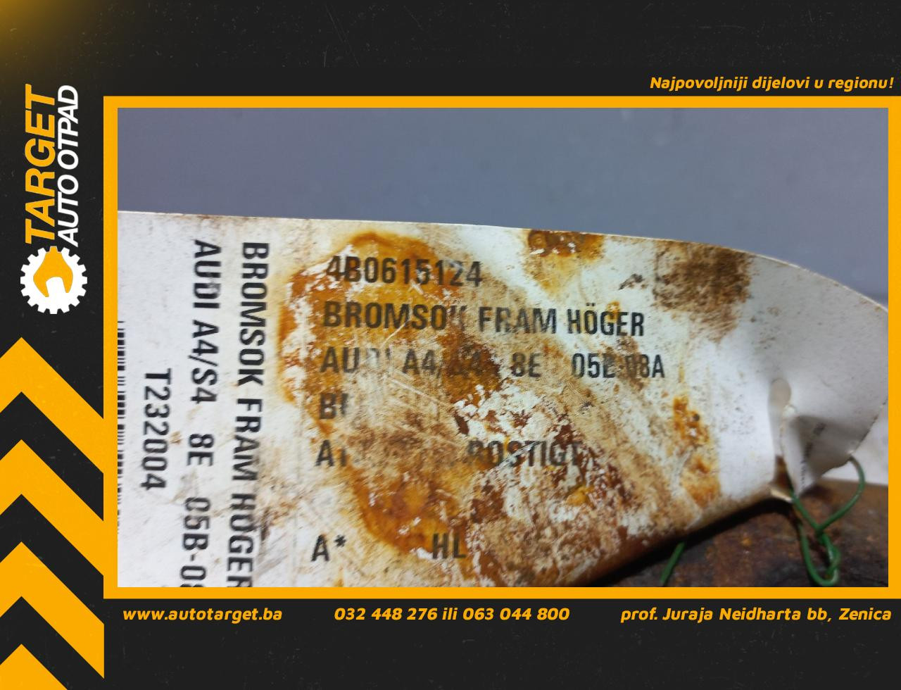 DIJELOVI KOCIONA KLJESTA AUDI A4 (B7) > 04-07 4B0615124